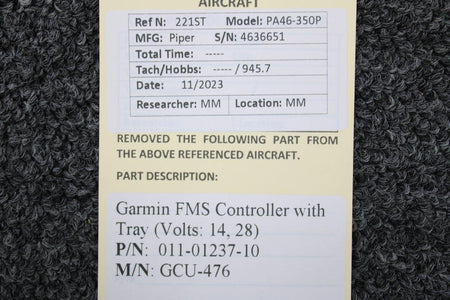 Garmin 011-01237-10 Garmin GCU-476 FMS Controller with Tray (Volts: 14, 28)