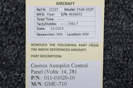 Garmin 011-01020-10 Garmin GMC-710 Autopilot Control Panel (Volts: 14, 28)