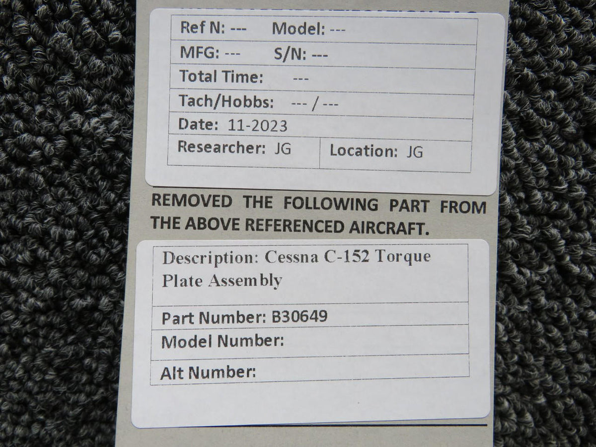 Cessna Aircraft Parts B30649 (Alt: 075-30649) Cessna 152 Brake Torque Plate