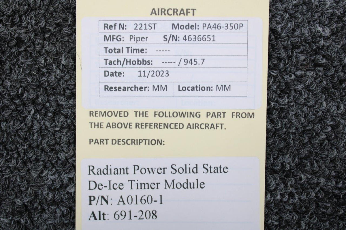 Radiant Power Corp A0160-1 (Alt: 691-208) Radiant Power Solid State De-Ice Timer Module