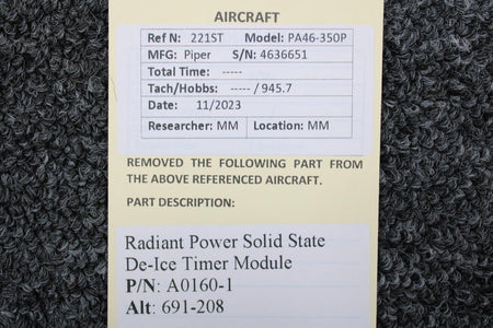 Radiant Power Corp A0160-1 (Alt: 691-208) Radiant Power Solid State De-Ice Timer Module