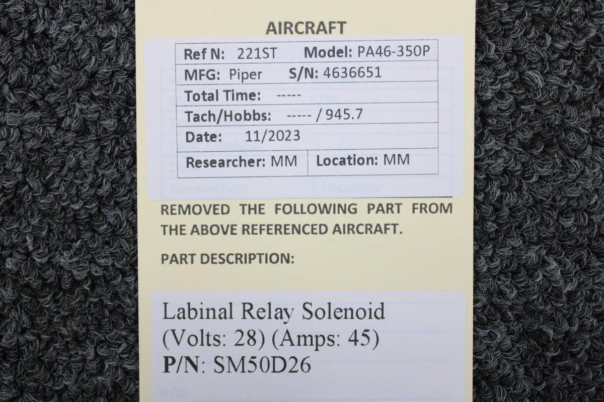 Labinal SM50D26 Labinal Relay Solenoid (Volts: 28) (Amps: 45)