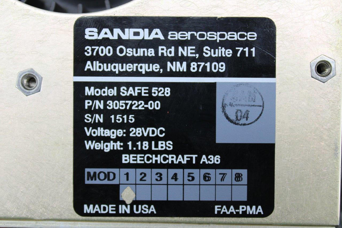 Sandia 305722-00 Sandia Safe528 Avionics Cooling Fan with Mod (Volts: 28)
