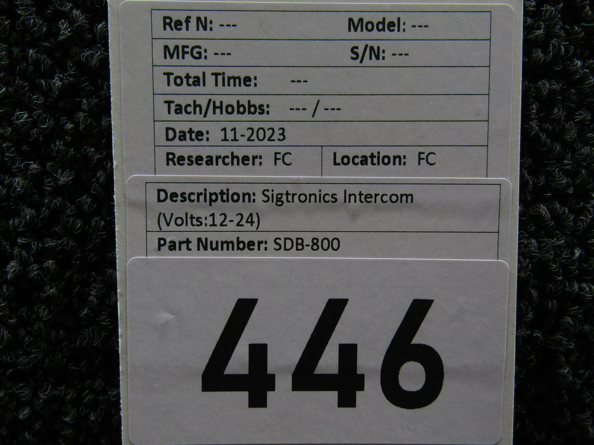Sigtronics SDB-800 Sigtronics Panel Mounted Intercom (Volts: 12-24)