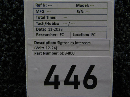 Sigtronics SDB-800 Sigtronics Panel Mounted Intercom (Volts: 12-24)