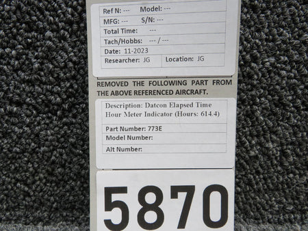 Datcon 773E Datcon Elapsed Time Hour Meter Indicator (Hours: 614.4)