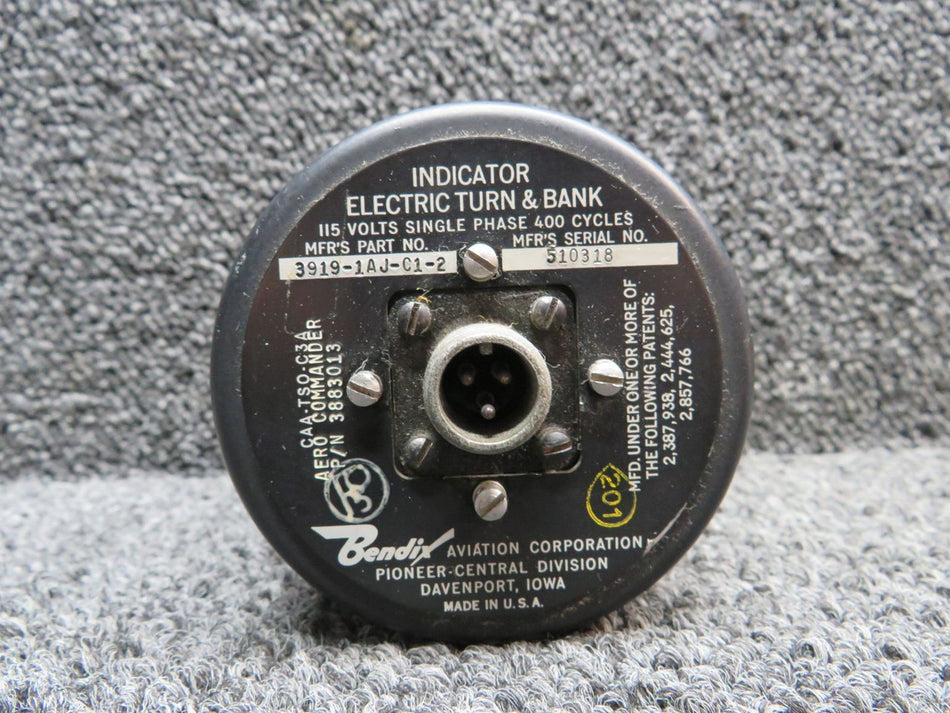 3919-1AJ-C1-2 Bendix Turn and Bank Indicator (115V)