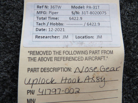 41797-002 Piper PA-31T Hook Nose Gear Uplock BAS Part Sales | Airplane Parts