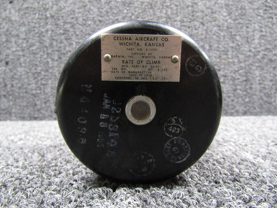22-991-02-1A (Alt: 5-1392N1) Garwin Rate of Climb Indicator (Discolored Face)