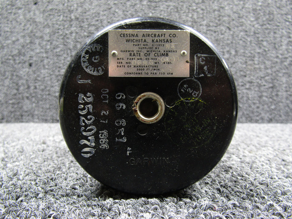 22-993-02-1A (Alt: 5-1392-N2) Garwin Rate of Climb Indicator (Foggy Glass)