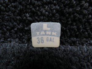 69669-170 Piper Left Fuel Quantity Placard (New Old Stock)
