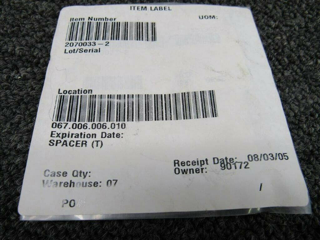 2070033-2 Beech Spacer (New) (M19) BAS Part Sales | Airplane Parts
