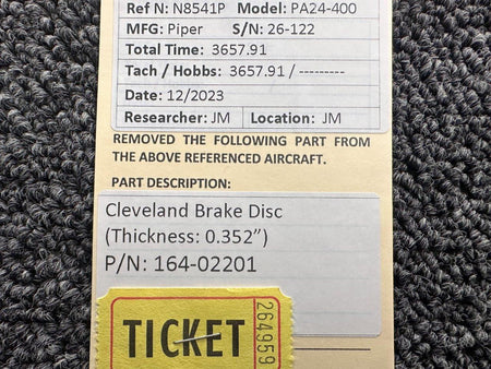 Cleveland 164-02201 Cleveland Brake Disc (Thickness: 0.352”)