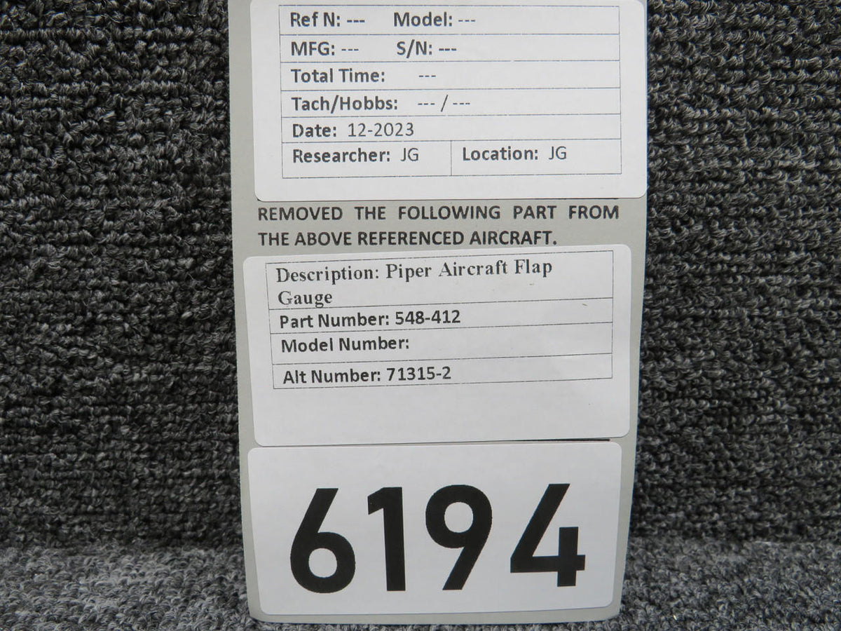 piper 548-412 (Alt: 71315-2) Piper Aircraft Flap Indicator
