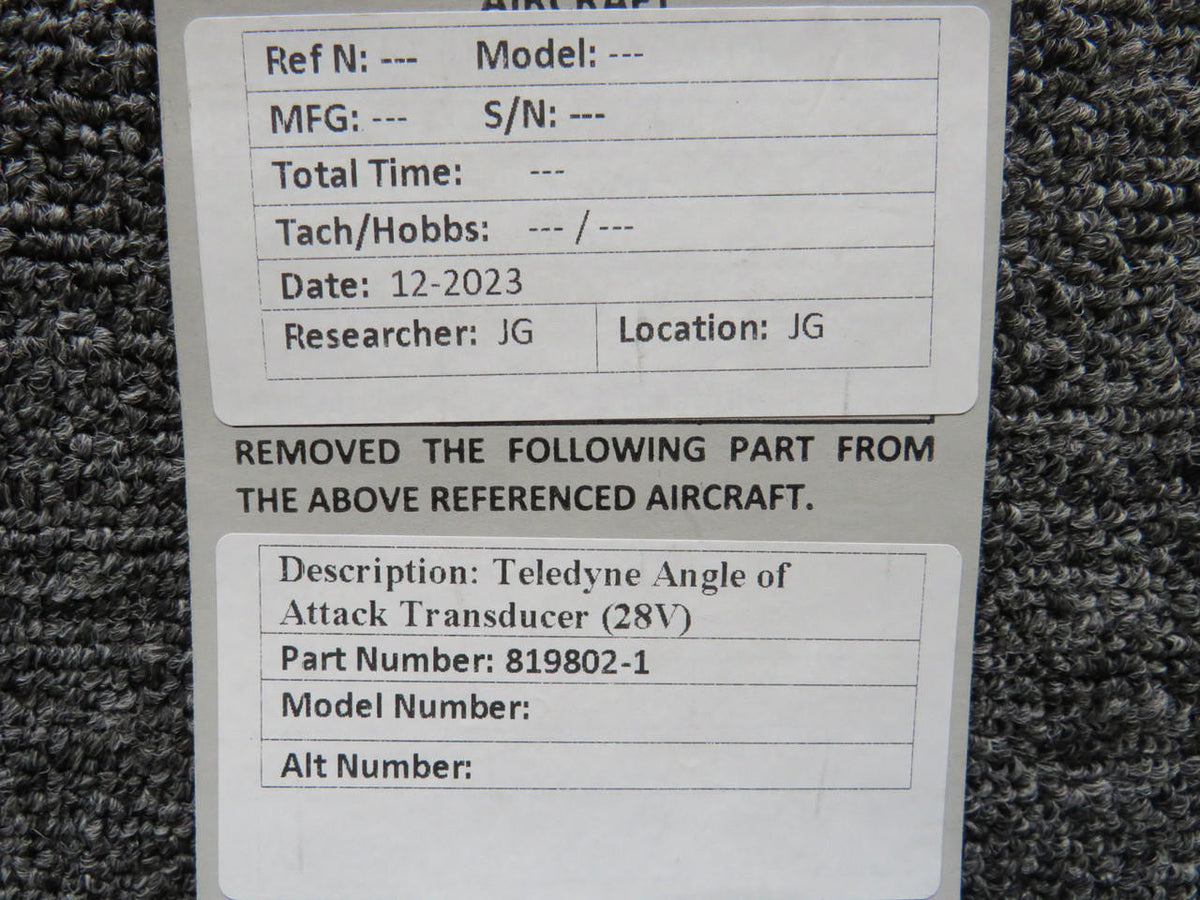 Teledyne 819802-1 Teledyne Angle of Attack Transducer (28V)
