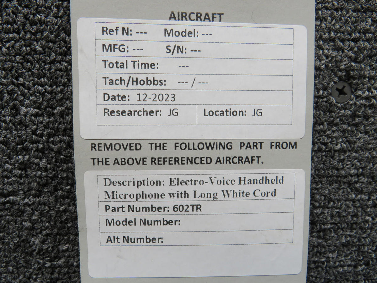 Electro-Voice 602TR Electro-Voice Handheld Microphone with Long White Cord