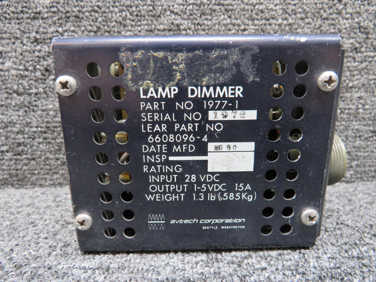 Avtech Corp. 1977-1 (Alt: 6608096-4) Avtech Corp. Lamp Dimmer Unit (Volts: 28)
