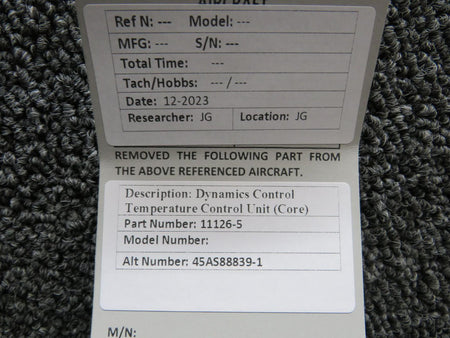 Dynamic Controls 11126-5 (Alt: 45AS88839-1) Dymanics Control Temperature Control Unit (Core)