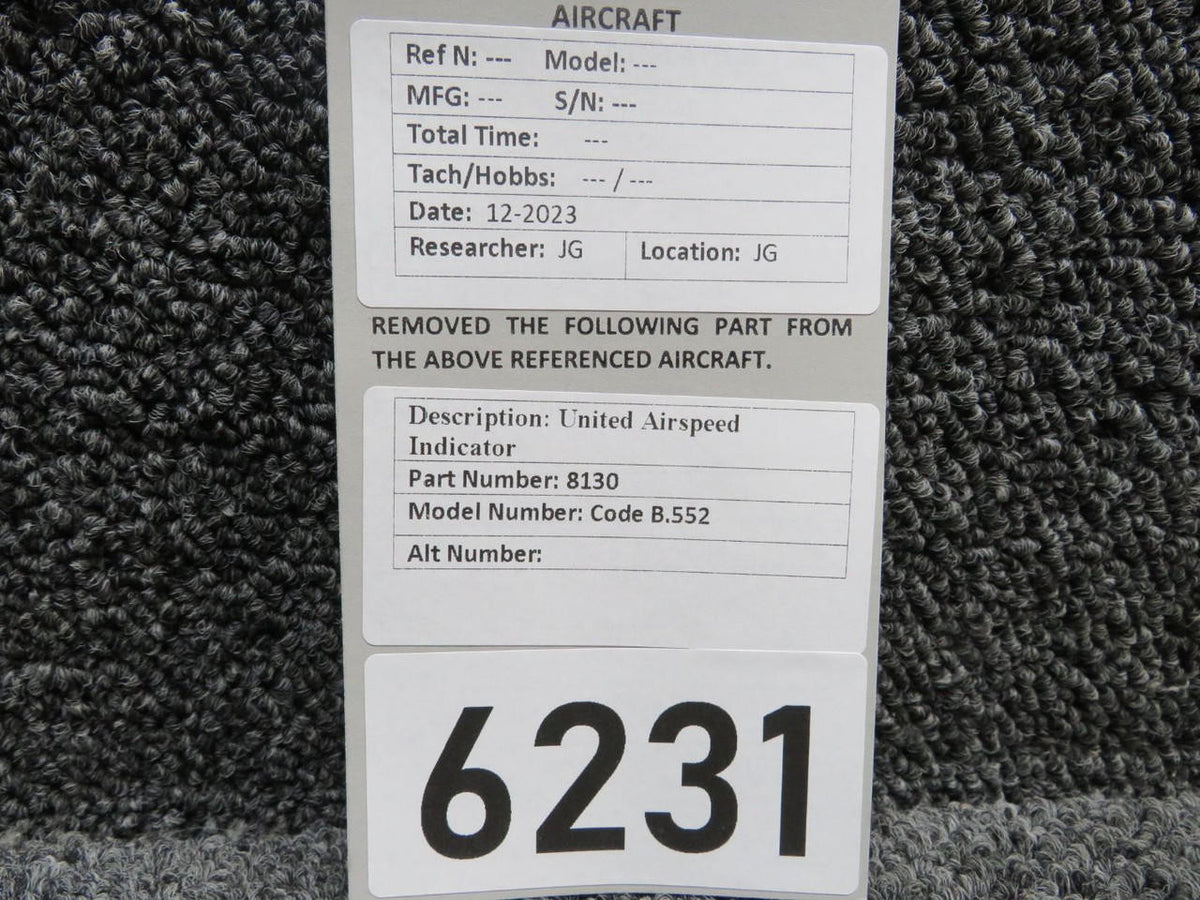 United Instruments 8130 United Instruments Airspeed Indicator (Code B.552)