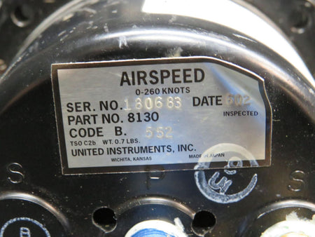 United Instruments 8130 United Instruments Airspeed Indicator (Code B.552)