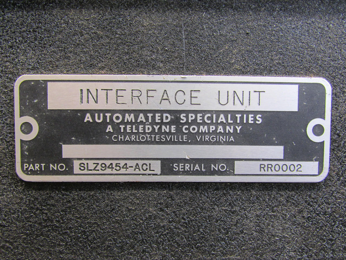 Automated Specialties SLZ9454-ACL Automated Specialties Interface Unit