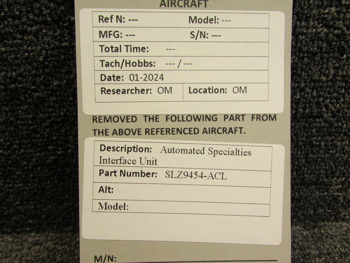 Automated Specialties SLZ9454-ACL Automated Specialties Interface Unit