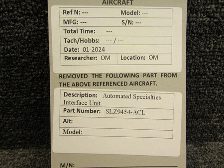 Automated Specialties SLZ9454-ACL Automated Specialties Interface Unit