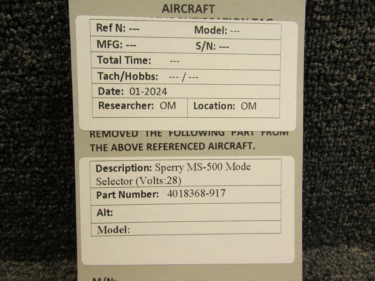 Sperry 4018368-917 Sperry MS-500 Mode Selector (Volts: 28)