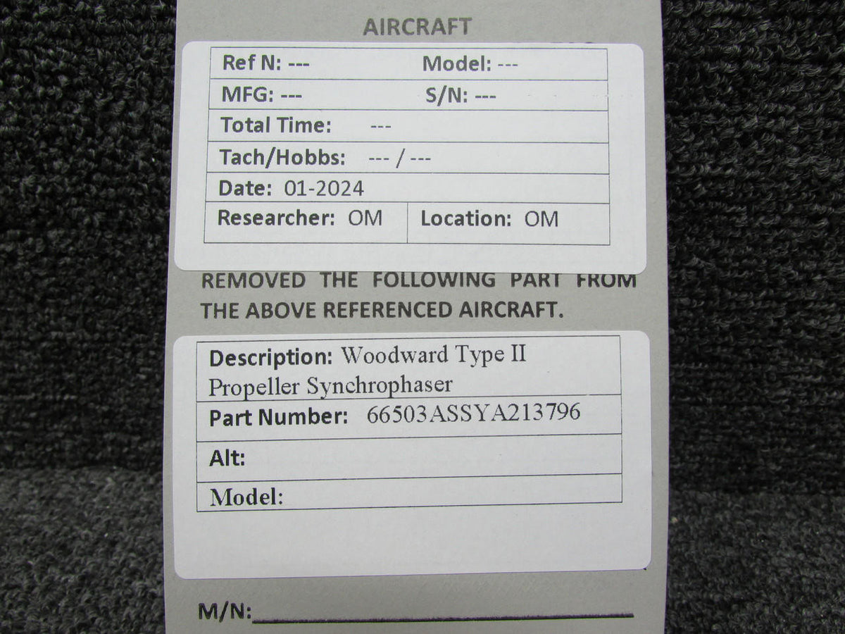 Woodward A213796 Woodward Type II Propeller Synchrophaser