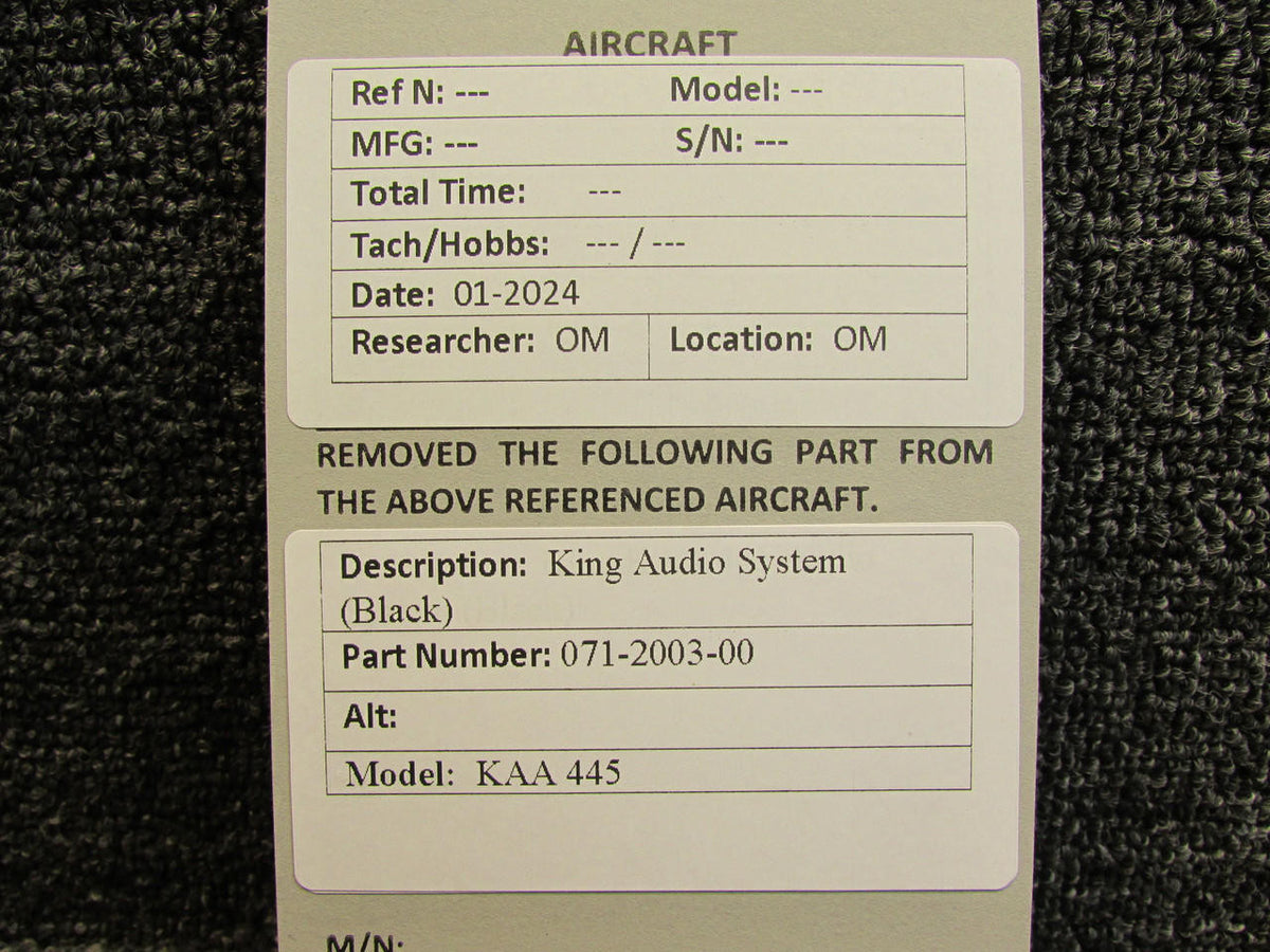 King 071-2003-00 King KAA-445 Audio System (Black)