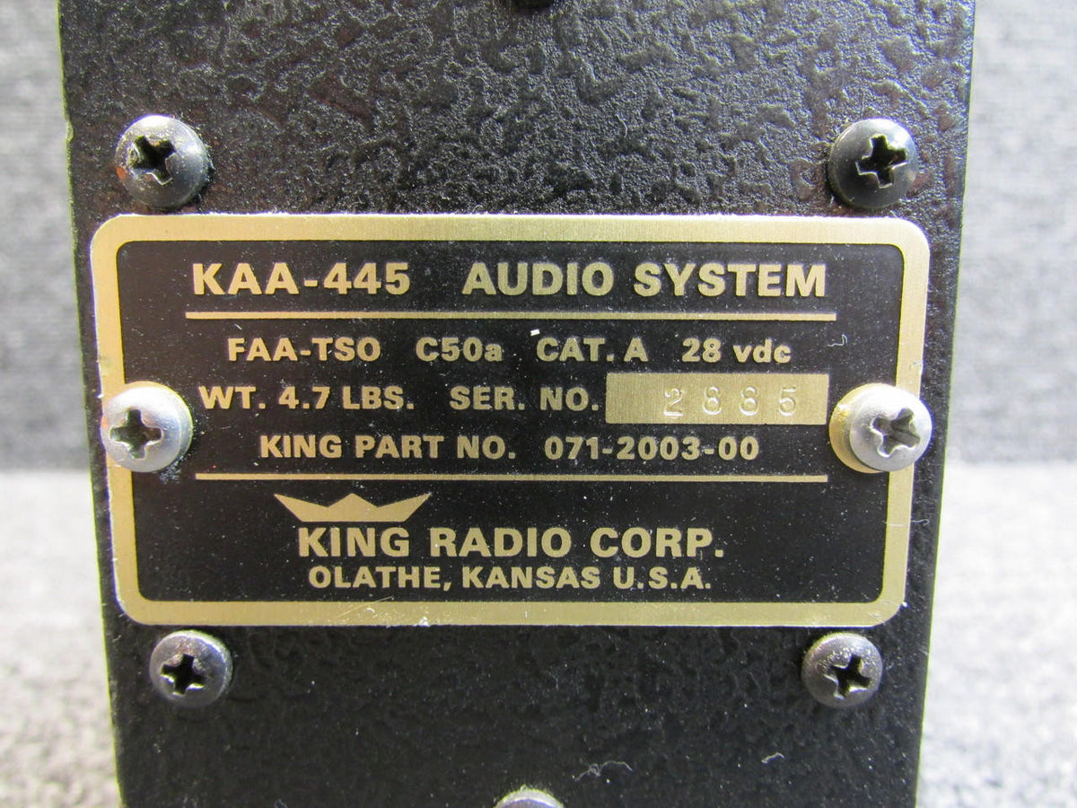 King 071-2003-00 King KAA-445 Audio System (Black)