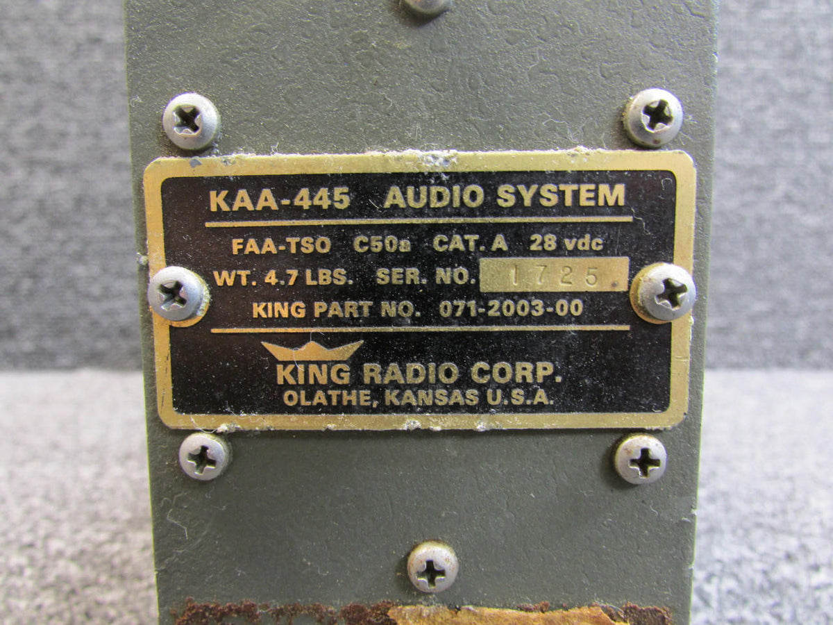 King 071-2003-00 King KAA-445 Audio System (Green)