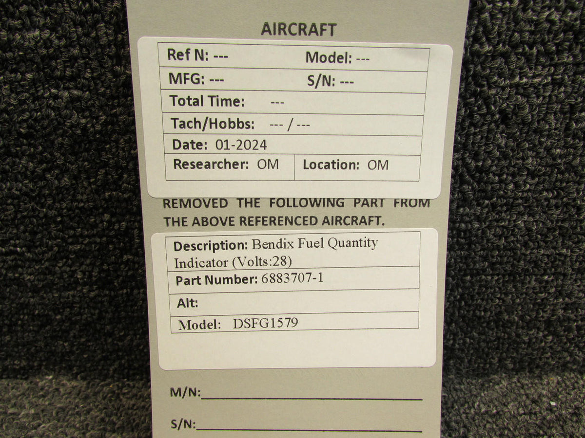 Bendix 6883707-1 Bendix DSFG1579 Fuel Quantity Indicator (Volts: 28)