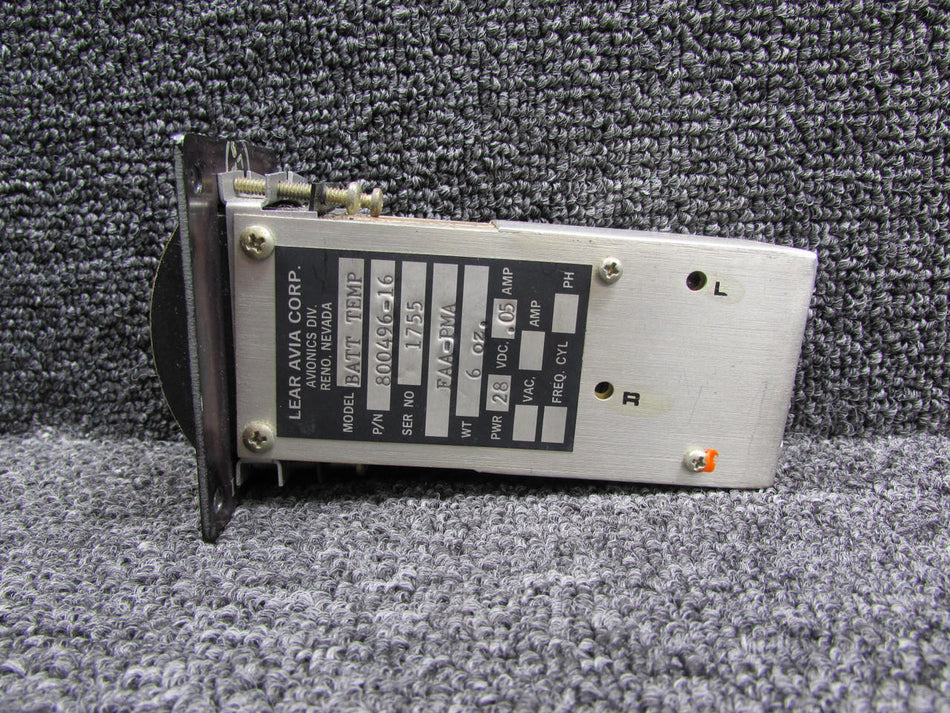 LEAR 800496-16  (Alt: 4883854-501)  Lear Battery Temperature Indicator (Volts: 28)