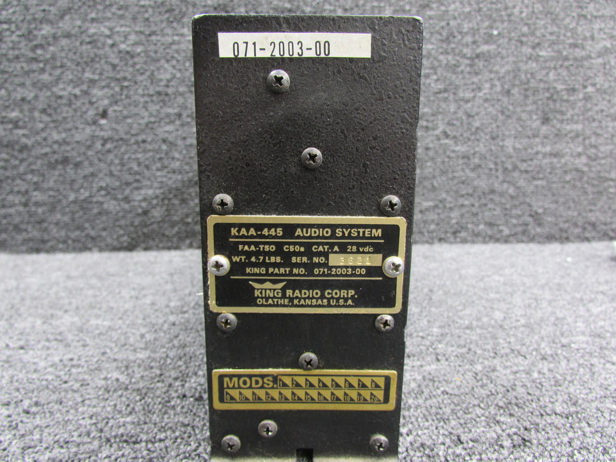 King 071-2003-00 King KAA-445 Audio System with Modifications (Black)