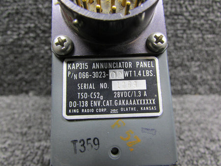 King 066-3023-02 King KAP-315 Annunciator Panel (Volts: 28)