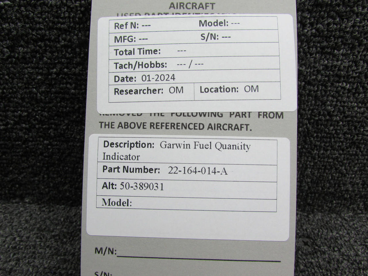 Garwin 22-164-014-A (Alt: 50-389031) Garwin Fuel Quantity Indicator