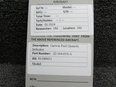 Garwin 22-164-014-A (Alt: 50-389031) Garwin Fuel Quantity Indicator