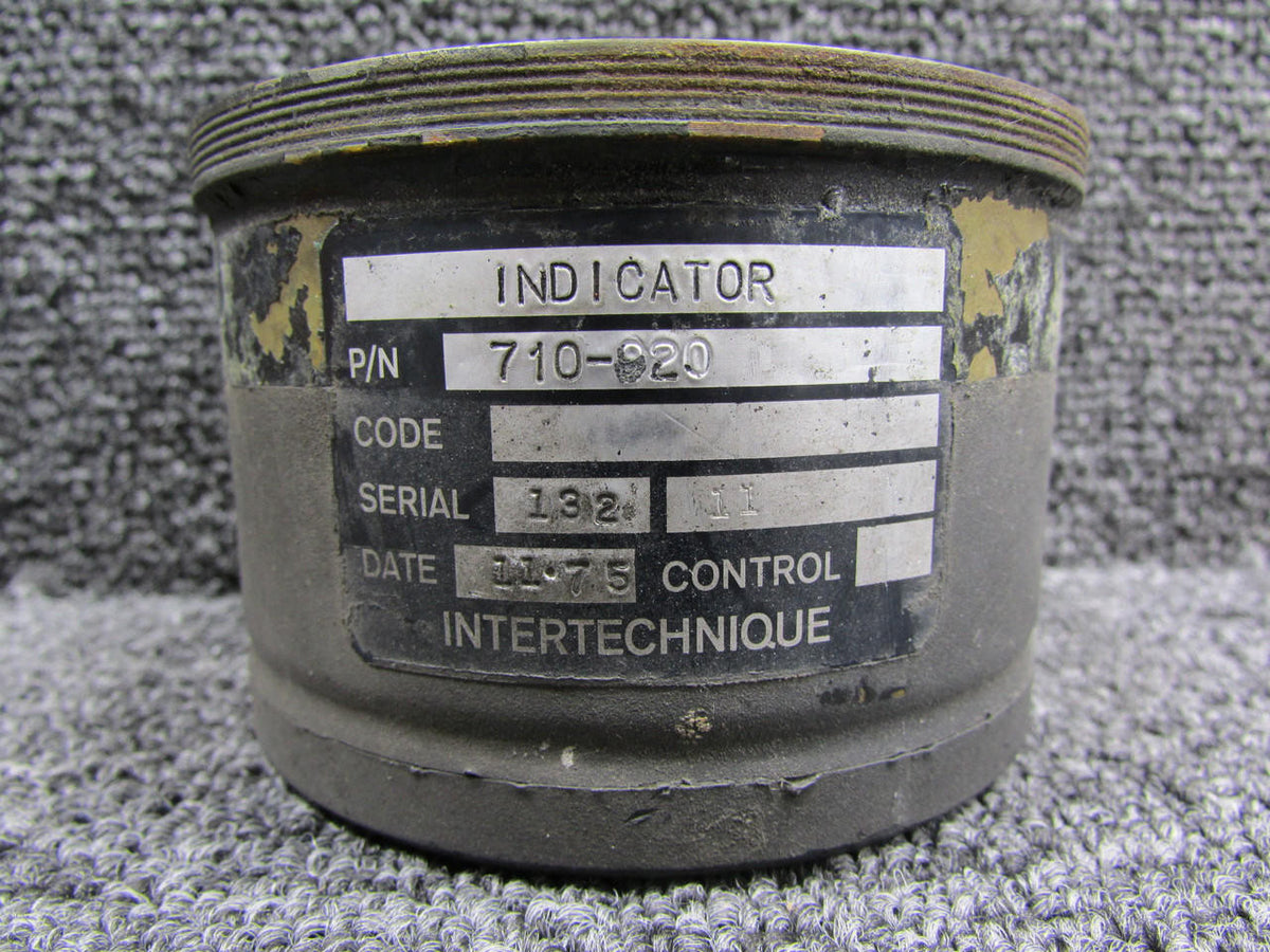 Intertechnique 710-920 Intertechnique Fuel Quantity Indicator (Water Damage on Face) (Core)