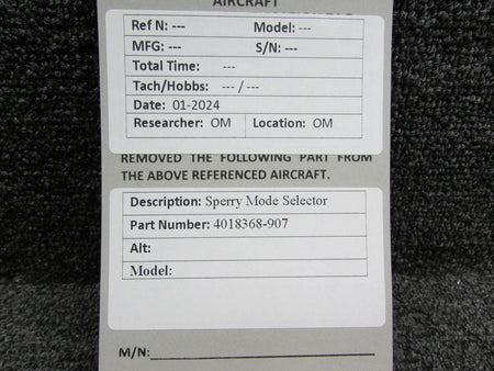 Sperry 4018368-907 Sperry Mode Selector