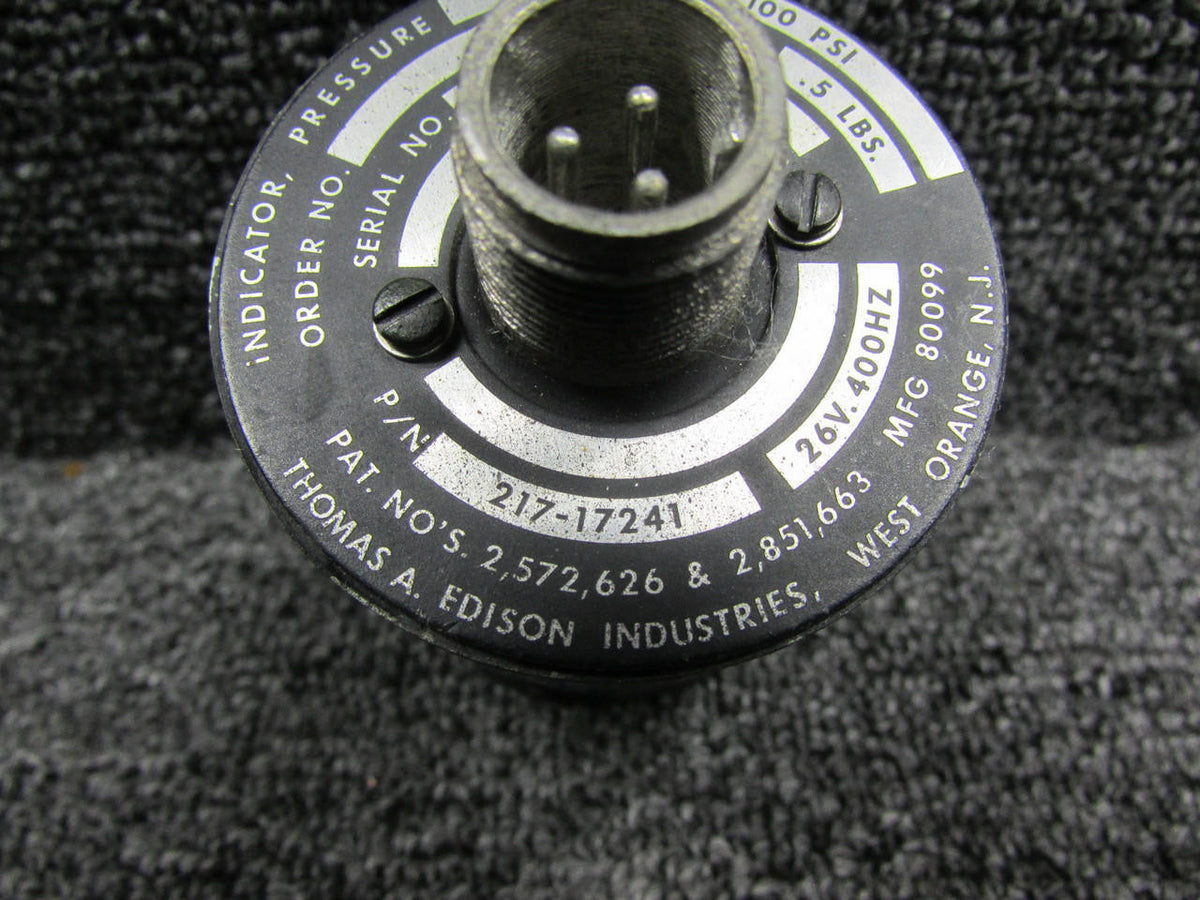 Edison 217-17241 (Alt: 27-66006-1) Edison Fuel Pressure Indicator (Volts: 26)