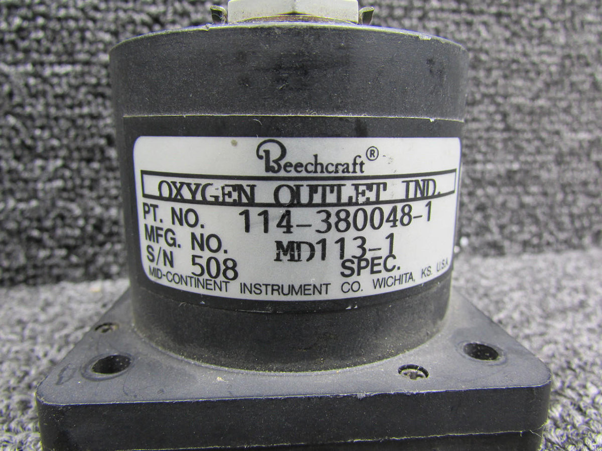 Mid-Continent MD113-1 (Alt: 114-380048-1) Mid-Continent Oxygen Outlet Pressure Indicator