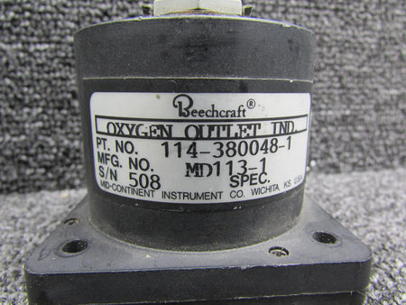 Mid-Continent MD113-1 (Alt: 114-380048-1) Mid-Continent Oxygen Outlet Pressure Indicator