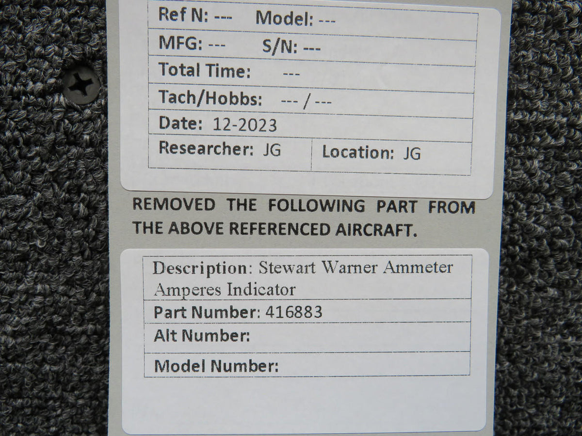 Stewar Warner 416883 Stewart Warner Ammeter Indicator (-60 to 60A)