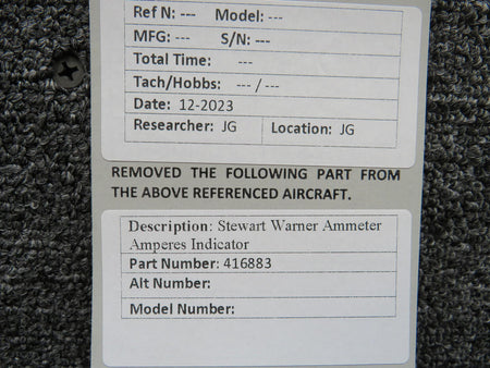 Stewar Warner 416883 Stewart Warner Ammeter Indicator (-60 to 60A)