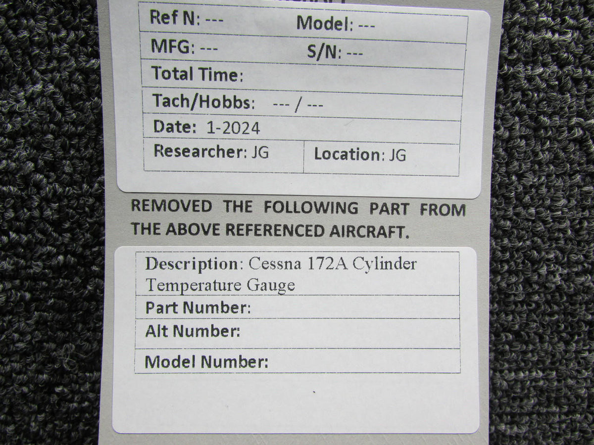 Cessna Aircraft Parts Cessna 172A Cylinder Temperature Gauge