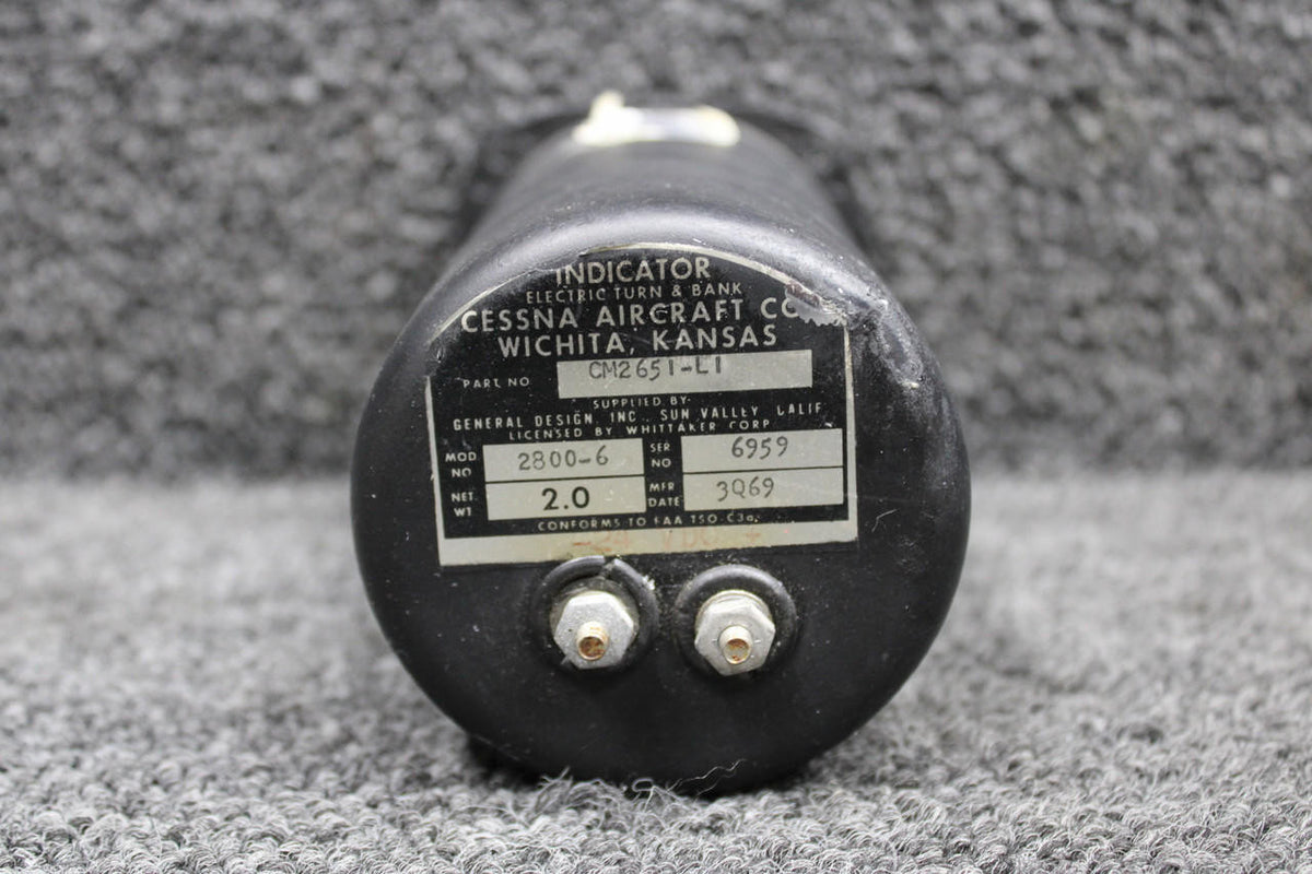 General Design CM2651-L1 General Design 2800-6 Turn and Bank Indicator (24V)