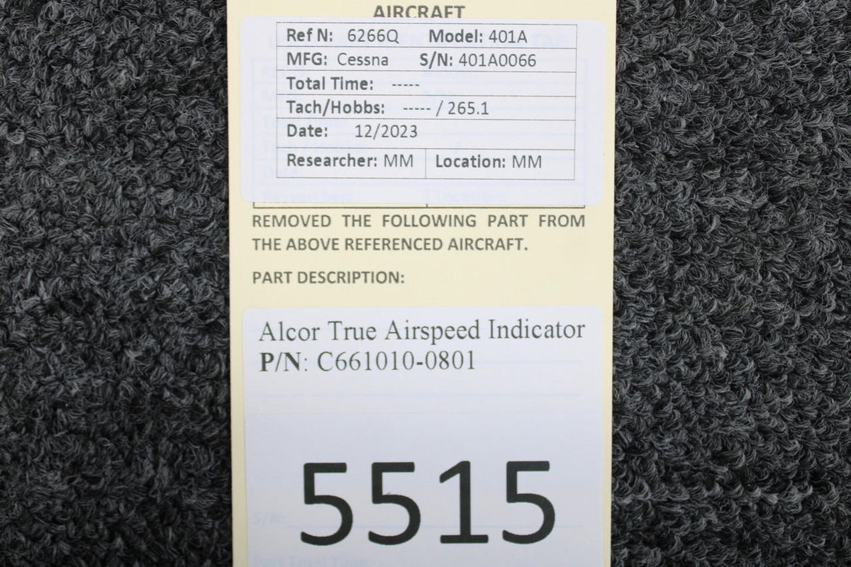 Alcor C661010-0801 Alcor True Airspeed Indicator
