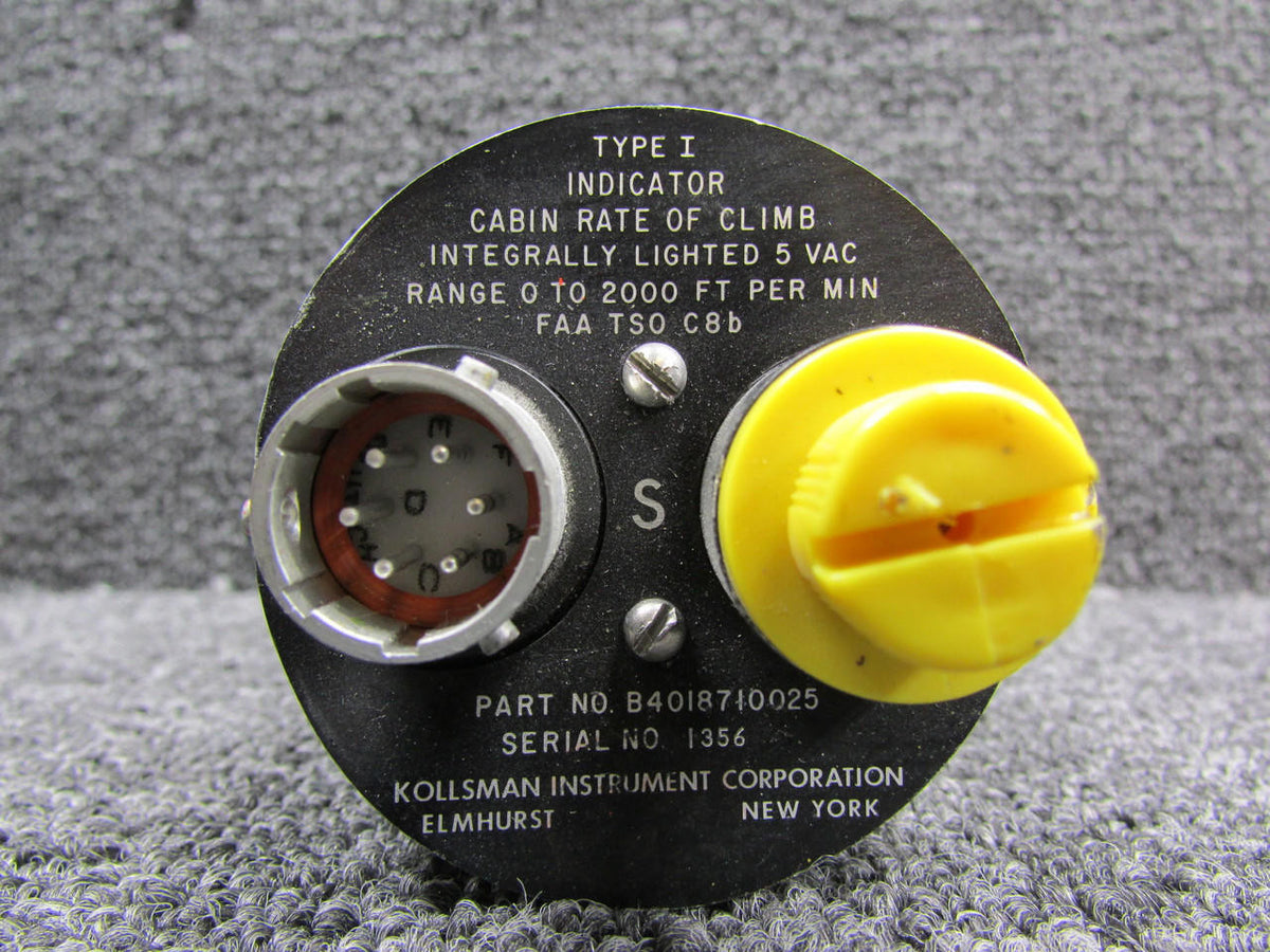kollsman B4018710025 Kollsman Cabin Rate of Climb Indicator (Type 1) (Worn Face Paint)