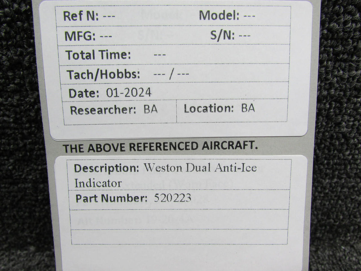 Weston 520223 Weston Dual Anti-Ice Indicator